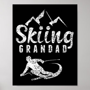 Poster Grand-père skieur de ski Ski grand-père