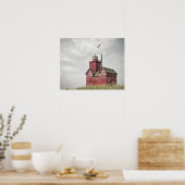 Poster Grand phare rouge impressionnisme (Cuisine)