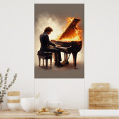 Poster Grand Piano Fiery Performance (Cuisine)