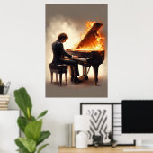 Poster Grand Piano Fiery Performance (Bureau à domicile)