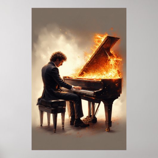Poster Grand Piano Fiery Performance (Devant)