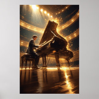 Poster Grand Piano Fiery Performance