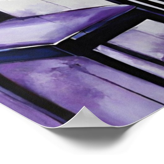 POSTER GRAND PIANO MUSIQUE PURPLE BLUE ART (Coin)