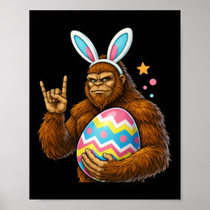 Poster Grand pied Sasquatch Lapin Pâques Hommes Femmes Ga