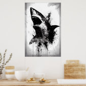 Poster Grand portrait de requin blanc (Cuisine)