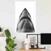 Poster Grand portrait de requin blanc moderne (Bureau à domicile)