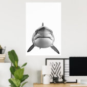 Poster Grand portrait de requin blanc moderne (Bureau à domicile)
