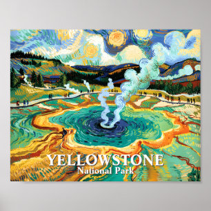 Poster Grand Prismatic Spring de Yellowstone Van Gogh sur