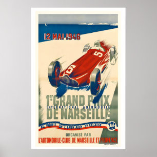 Poster Grand Prix Automobile Ancien de Marseille