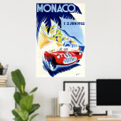 Poster Grand Prix automobile de Monaco 1952 (Bureau à domicile)