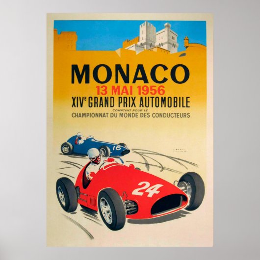 Poster Grand Prix de Monaco 1956 (Devant)