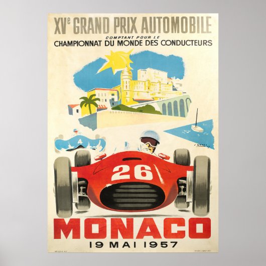 Poster Grand Prix de Monaco 1957 (Devant)