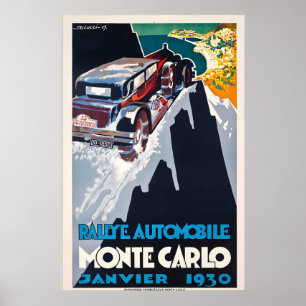 Poster Grand Prix de Monte-Carlo 1930 Course automobile M