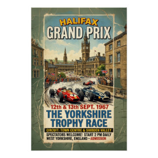 Poster Grand Prix d'Halifax 1967 Course du Trophée du Yor