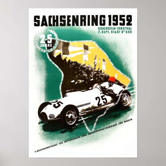 Poster Grand Prix du Sachsenring 1952 (Devant)