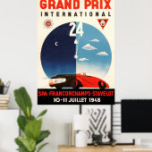 Poster Grand Prix International Spa Francorchamps 1948 (Bureau à domicile)