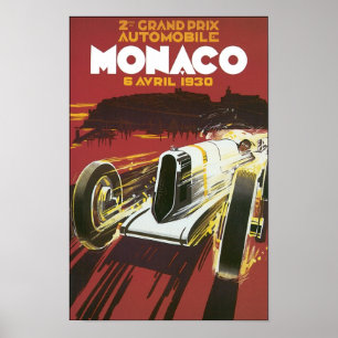 Poster Grand Prix Monaco Avril 1930