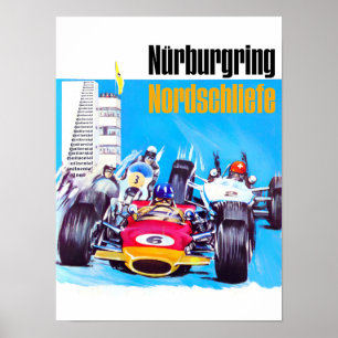 Poster Grand Prix Nurburgring de course automobile vintag