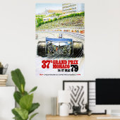 Poster Grand Prix Vintage de course Monaco 79 (Bureau à domicile)