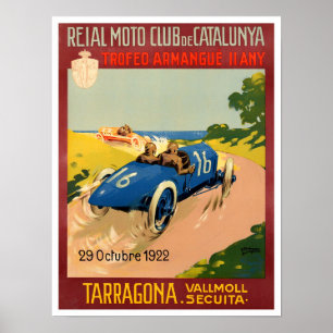 Poster Grand Prix vintage de Tarragone 1922
