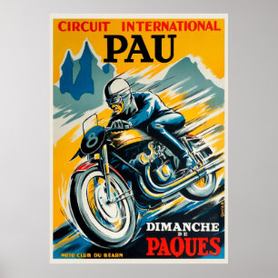 poster Grand Prix-wegwerper Pau 1950