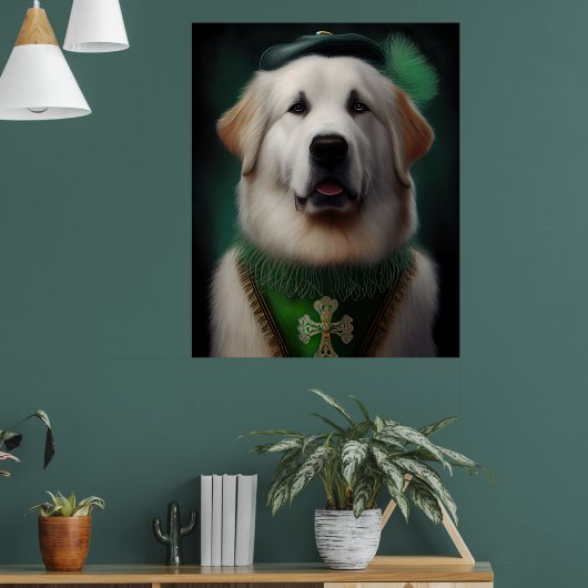 Poster Grand Pyrenees en tenue de la Saint-Patrick (Salon 1)