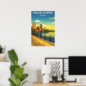 Poster Grand Rapids Michigan vintage (Bureau à domicile)