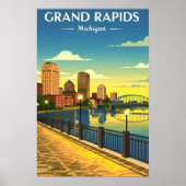 Poster Grand Rapids Michigan vintage (Devant)