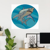 Poster Grand requin blanc (Bureau à domicile)