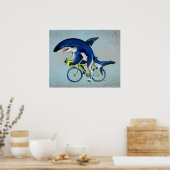 Poster Grand Requin Blanc À Vélo (Cuisine)