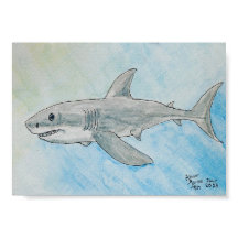 Grand Requin Blanc Aquarelle