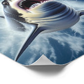 Poster Grand requin blanc dans une nuit orageuse (Coin)