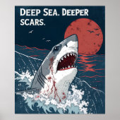 Poster Grand requin blanc Deep Sea Deeper Scars (Devant)