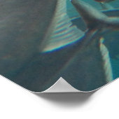 Poster Grand requin blanc et poissons paysage sous-marin (Coin)