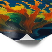 Poster Grand requin blanc Peinture océanique Vibrant Phot (Coin)