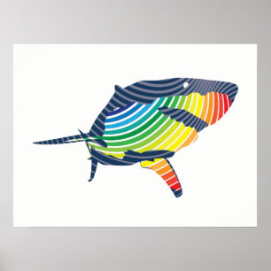 Poster Grand requin blanc Swoosh
