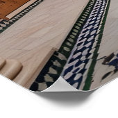 Poster Grand Riad Marocain Cour avec Fontaine en Marbre (Coin)