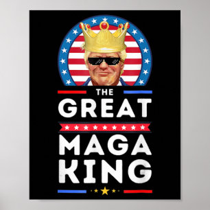 Poster Grand Roi Trump Biden politique Ultra Mega P