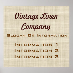 Poster Grand signe de toile vintage d'affiche