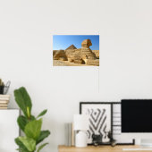 Poster Grand Sphinx de Gizeh avec la pyramide de Khafre - (Bureau à domicile)