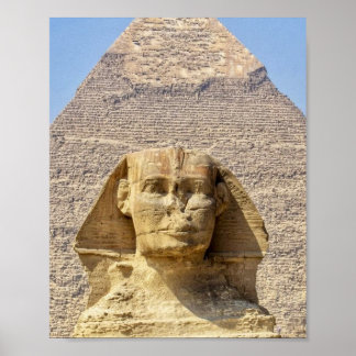 Poster Grand Sphinx de Gizeh & pyramides Égypte antique