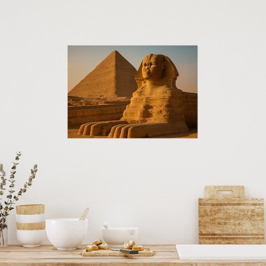 Poster Grand Sphinx & Pyramides Wall Art (Cuisine)