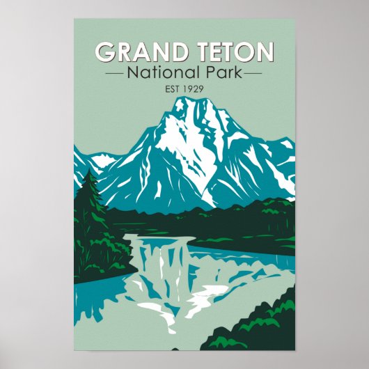 Poster Grand Teton Jackson Hole Valley National Park (Devant)