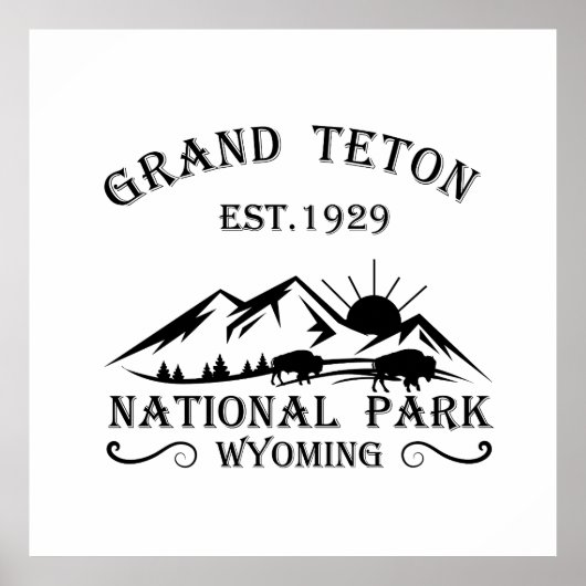 Poster Grand Teton mountains National Park Wyoming (Devant)