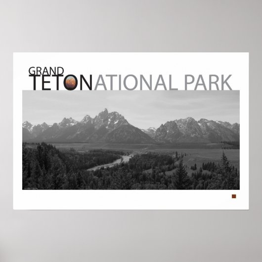 Poster GRAND TETON NAT’L PARK-Wyoming-Ansel Adams Vue- (Devant)
