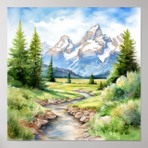 Poster Grand Teton National Park Painting Imprimer