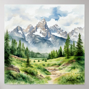 Poster Grand Teton National Park Painting Imprimer