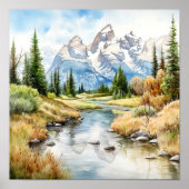 Poster Grand Teton National Park Painting Imprimer (Devant)
