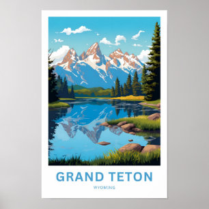 Poster Grand Teton Wyoming Travel Print