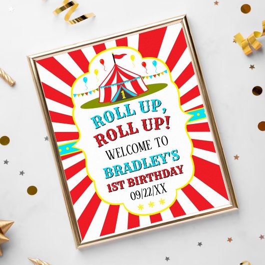 Poster Grand Top Carnaval de cirque 1er anniversaire Bien